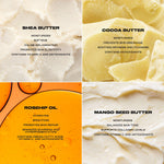 infographic showing key ingredients in MUTHA Body Butter