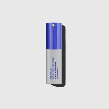 bottle of MUTHA Beauty Sleep Eye Cream against a gray background