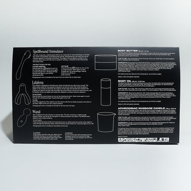 Back of box image for the Bodyworks Ultimate Set with product information for the included MUTHA and Cerē products