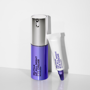 Image of both the full-size and mini Up All Night Eye Creams , 15ml / 0.5 fl oz , 3ml / 0.1 fl oz